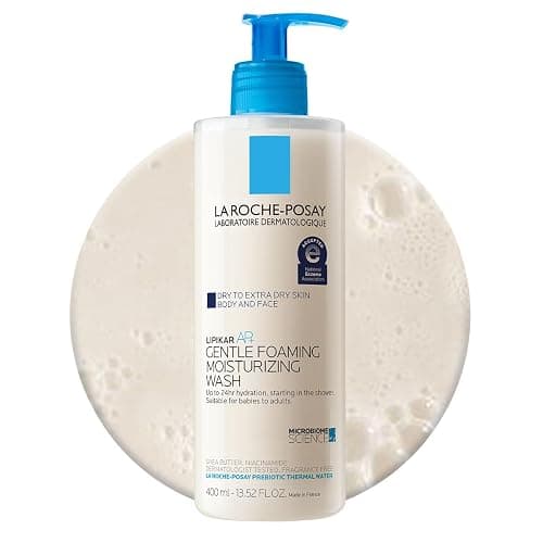 La Roche-Posay Lipikar AP+ Gentle Foaming Moisturizing Wash, Shea Butter + Niacinamide + Glycerin, Moisturizing Body Wash For Dry Skin, National Eczema Association Accepted, Dermatologist Tested - Image 1