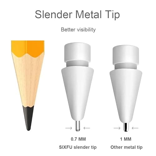 Upgraded Replacement Tips for Apple Pencil, Mix Metal Tips for Apple Pencil 2nd Generation/ 1st Gen/USB C/Pencil Pro Tips(4 Pack) thumbnail 4