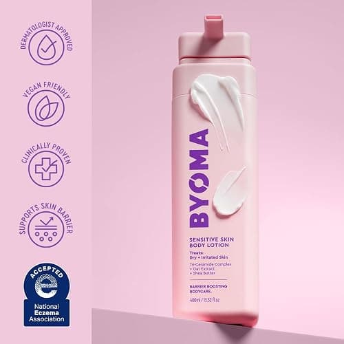 BYOMA Sensitive Body Lotion - For Dry, Irritated Skin - Fragrance-Free Moisturizer with Colloidal Oat & Shea Butter - Soothes & Relieves Itching - Skin Barrier Support - 13.52 fl oz thumbnail 5