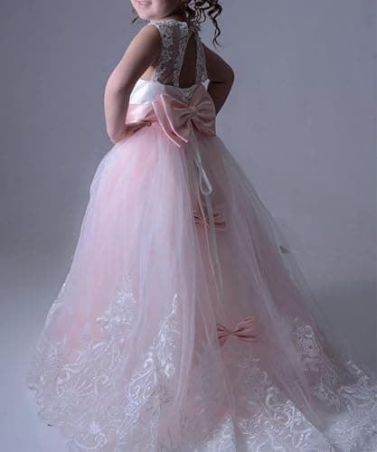 Princess Lilac Long Girls Pageant Dresses Kids Prom Puffy Tulle Ball Gown thumbnail 2