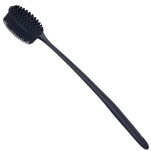 DNC Back Scrubber for Shower Soft Silicone Bath Body Brush with Long Handle (Black) thumbnail 7