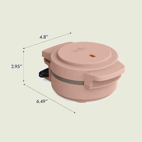 bella Snack-n-Store Mini Waffle Maker, EverGood™ Ceramic Nonstick Coating, Cord Wrap, Ready Indicator Light & Cool Touch Handles, Stackable Design & Customizable Plates, 400 Watt, Blossom thumbnail 2
