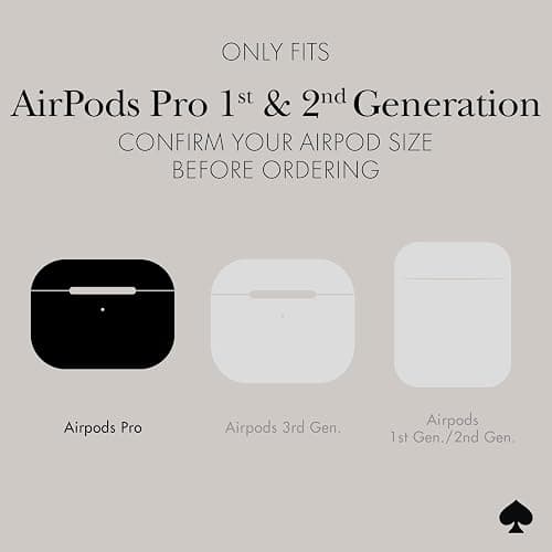 Kate Spade New York AirPods Pro Protective Case with Keychain Ring - Tortoise, Compatible with AirPods Pro 2nd / 1st Generation thumbnail 2