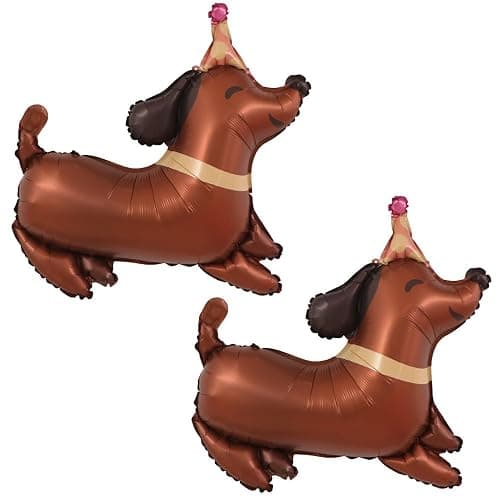 Pet Dog Balloons Dachshund Dog Foil Birthday Balloons Animal Balloon Children Birthday Party Decoration Animal Theme Party Decorations Puppy Dogs Balloon 2pcs - Image 1