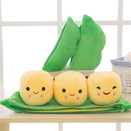 Giant Peas in A Pod Plush Toy Pea Pod Pillow Cute Pea Stuffed Toys Plant Doll Various Sizes (Green Beans,15.7''/40cm) - Green Beans - 15.7''/40cm thumbnail 8
