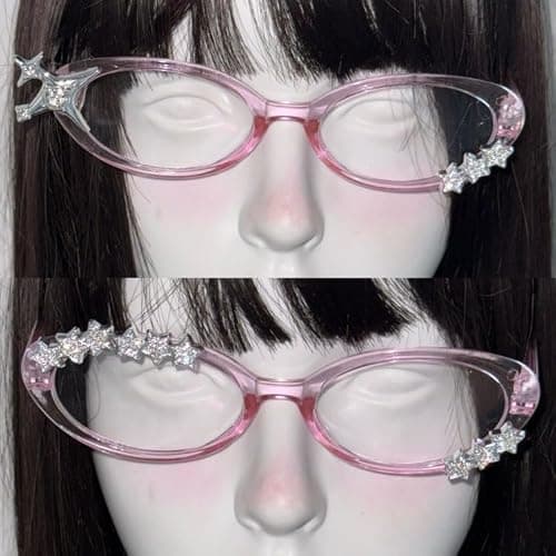 Xiulaiyi Gyaru Accessories Y2k Fake Glasses Cutecore Kawaii Stuff 2000s Vintage Harajuku Sunglasses Whimsy Twee thumbnail 2