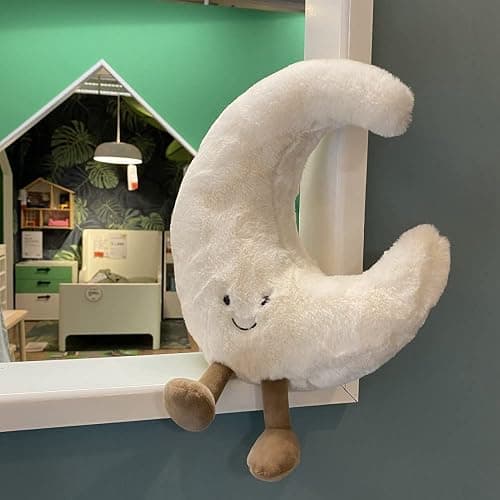 JOSON Sun Shaped Plush Toys, Soft Bedside Sofa Pillows, Used for Home Decoration as Birthday Gifts for Children and Girls (Moon) thumbnail 2