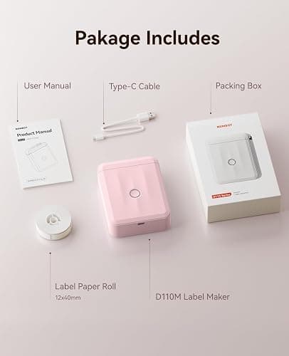 NIIMBOT Label Maker Machine Bluetooth Label Printer for School Home Office Organization, Wireless Mini Labeler D110 Upgraded Version, Label Machine with Label, Pink thumbnail 9