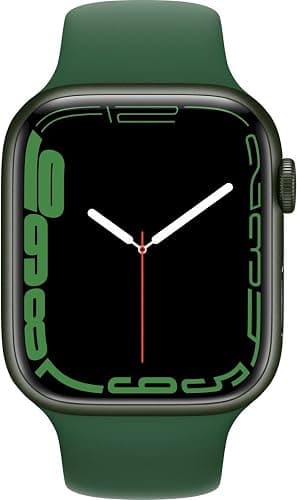 Apple Watch Series 7 (GPS, 45mm) Green Aluminum Case with Clover Sport Band, Regular (Renewed) thumbnail 2