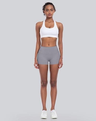 CHRLEISURE Biker Yoga Shorts for Women – High Waisted Tummy Control Workout Running Athletic Booty Soft Shorts thumbnail 2