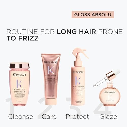 Kérastase Gloss Absolu Glaze Drops Hair Oil, Illuminating Leave-In Treatment For Intense Shine And Frizz Control, With Wild Rose, For Dull & Frizz-Prone Hair, 45ml thumbnail 7