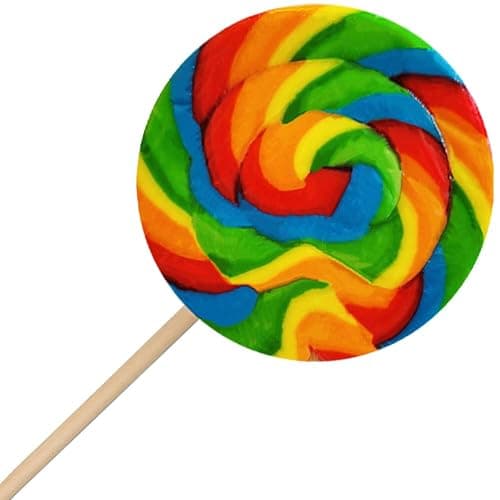 3-Pack Mega 5 Inch Rainbow Swirl Lollipop, Individually Wrapped With Net, Jumbo Suckers - 5" Inch 140 Gram thumbnail 6