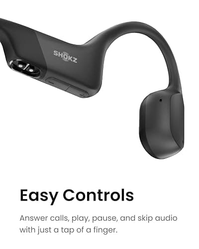 Shokz OpenRun (AfterShokz Aeropex) - Open-Ear Bluetooth Bone Conduction Sport Headphones - Sweat Resistant Wireless Earphones for Workouts and Running - Built-in Mic, with Headband (Black) thumbnail 7