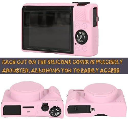 AEXUTDA Case for Canon Powershot G7X Mark III Digital Camera, G7X Mark iii Camera Silicone Case, Anti-Scratch Slim Fit Soft Skin, G7X Mark 3 Accessories with Detachable Lens Cover - Pink thumbnail 2