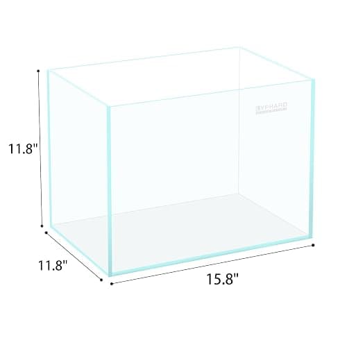 LYPHARD AQUARIUMS 9.5 Gallon Rimless Aquarium, Ultra Clear Glass Low Iron Small Fish Tank for Betta, L15.7×W11.8×H11.8 Inches Thickness 5mm with EVA Foam Mat Included thumbnail 2