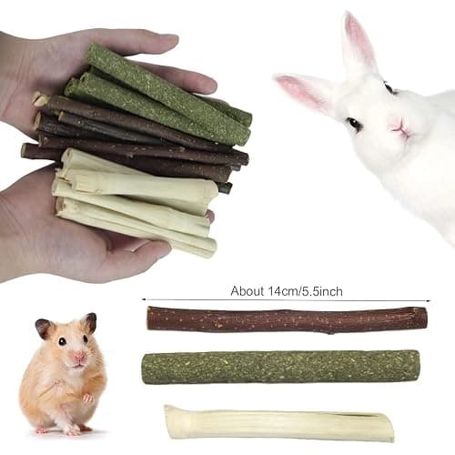Dbeans Flourithing 150g 3 Types of Combined Chew Toys Molar Sticks Sweet Bamboo Apple Branch Timothy Grass for Pets Chinchilla Squirrel Gerbil Hamster Squirrel Guinea Pigs thumbnail 2