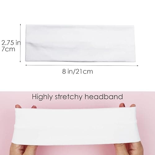 MLMOMVME 6 Pcs Headbands for Women Hair Cotton Headband Non-slip Stretchy Elastic Head Wrap Holder Hair Accessories White Navy Blue Color thumbnail 2