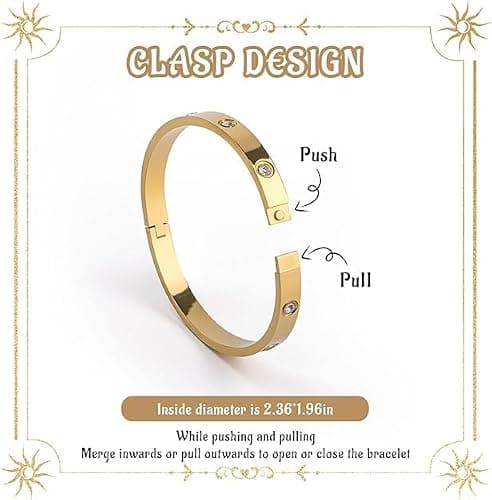 Hidaily 4Pcs Love Bracelet Set, Plated Bracelet Sets, Adjustable Gold Stack Bracelets thumbnail 4
