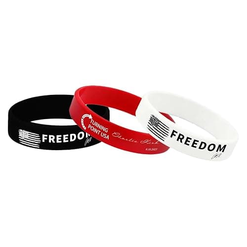 ColisPar 3 Pack Charlie Kirk Freedom Rubber Wristband Bracelet Band for Men Women, Charlie Kirk Merch Merchandise, Silicone Band I Am We Are All Charlie Kirk Now In Memory Of Charlie - Image 1