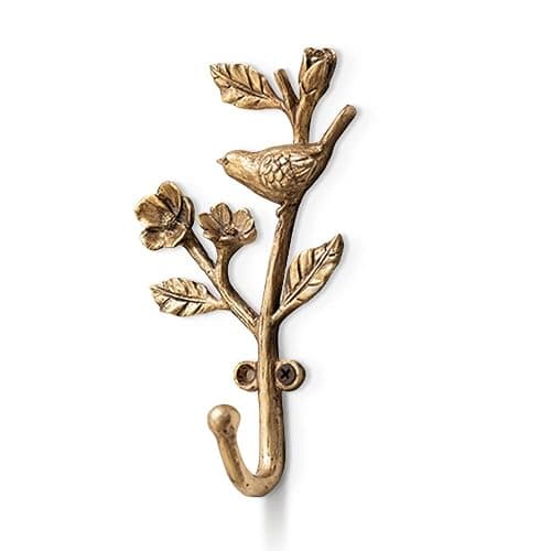 BOOMLATU Vintage Bird on Branch with Flowers Decorative Wall Hooks,Alloy Wall Mounted Coat Hooks for Hanging Coats,Hats,Keys and Purse & Clothes in Hallway, Bathroom (D) - Image 1