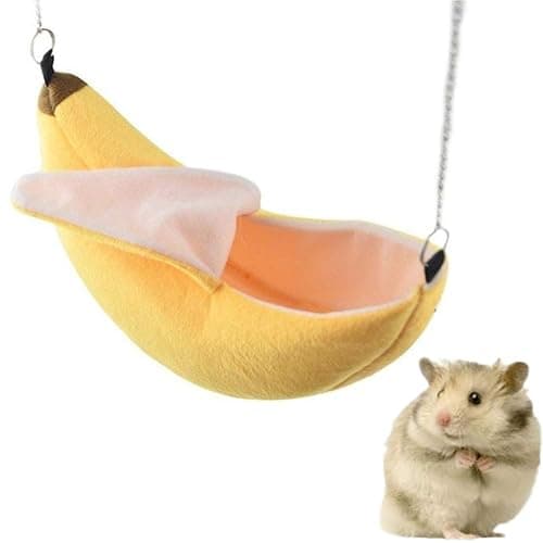 ISMARTEN Banana Bed House, Hammock for Small Animal, Warm Bed House, Cage Nest for Sugar Glider Hamster Small Bird Pet (Banana) thumbnail 2