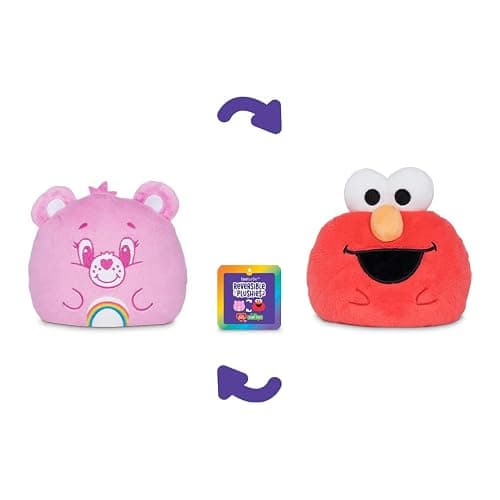 TeeTurtle Reversible Cheer Bear and Elmo Care Bears x Sesame Street 4-Inch Plushie - Plush Toy with Embroidered Details - Cute Mini Collectible Plush for Kids, Teens, and Adults thumbnail 4