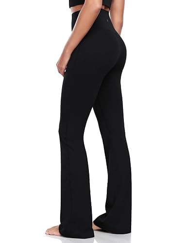 HeyNuts Harmony Flare Leggings 29"/30.5"/32.5"/34.5", High Waisted Tummy Control Wide Leg Bootcut Yoga Pants Lounge Soft thumbnail 5