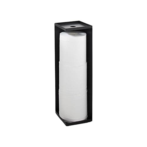 Yamazaki 7851 TOWER Toilettenpapierspender, schwarz, Stahl, minimalistisch, 11.5 x 11.5 x 38.5 cm - Image 1