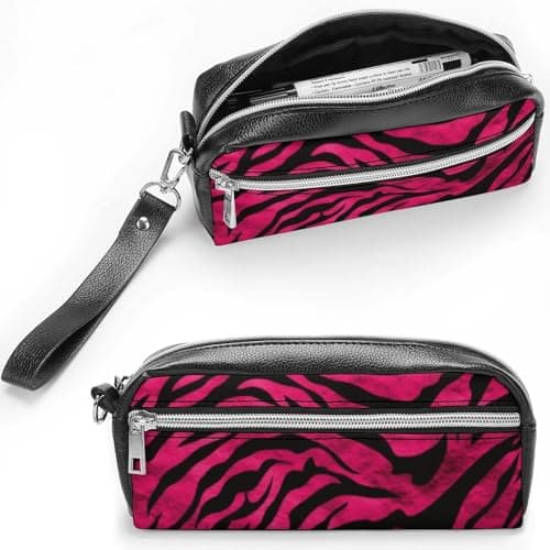 RLDOBOFE Large Capacity Pencil Pouch,Cute Pencil Case, Aesthetic Pencil Bag for Women, Zebra Tiger Leopard Pink Printed Makeup Pouch,Fashion Stationery Pencil Case thumbnail 8