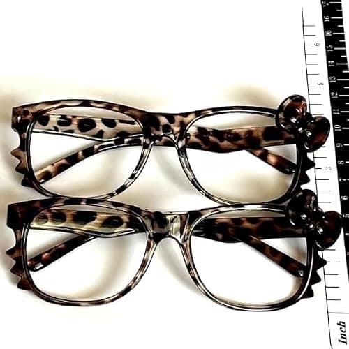 MANGMAO Cheetah Print Kawaii Fake Glasses Y2k Glass Emo Grunge Accessories Cosplay Anime Vintage Leopard Print Glasses (Leopard,One Size) thumbnail 4
