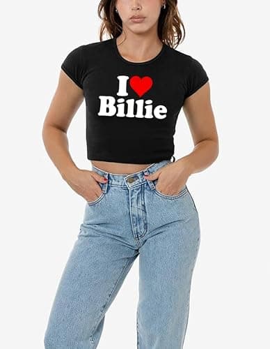 Woxlica I Heart Top y2k Graphic Baby Tees Summer Crop Top for Women thumbnail 2
