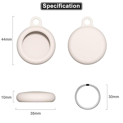 oakxco Beige Airtag Keychain Silicone, Airtag Holder with Key Ring, Air Tag Cover Cute Accessories for Kids, Luggage, Car Dog Collar, Car, Compatible with Apple Airtag Case Waterproof, Cream Stone thumbnail 7