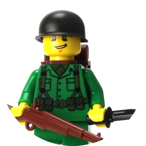 Battle Brick 1.6 Inches Tall US Army WW2 Rifleman Soldier Collectible Custom Minifigure | Printed in the USA | Genuine Military Minifig| Great Gift for Teen to Adult AFOL thumbnail 5