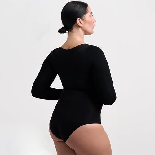 creamy fabrics Damen Figurformender Shapewear Bodysuit mit Slip – Longsleeve Body für unsichtbaren Sitz – Starke Kompression für Bauch & Taille – Nahtlos mit Po-Lifting Effekt thumbnail 3