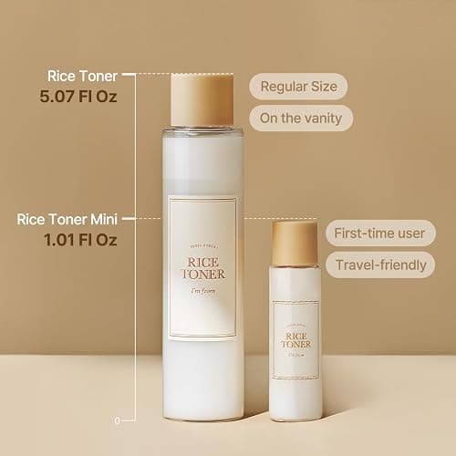 I'm from Rice Toner, Mini Size, Travel Essentials, Hydrating for Dry, Dull, Combination Skin, Vegan, Fragrance Free, Glass Skin, Korean Face Care 1.01 Fl Oz thumbnail 2