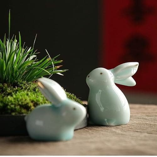 MOZEO One Set Ceramic Bunny Ornaments Tea Pet Cute Rabbit Kung Fu Tea Figurine Accessories Decorations thumbnail 5