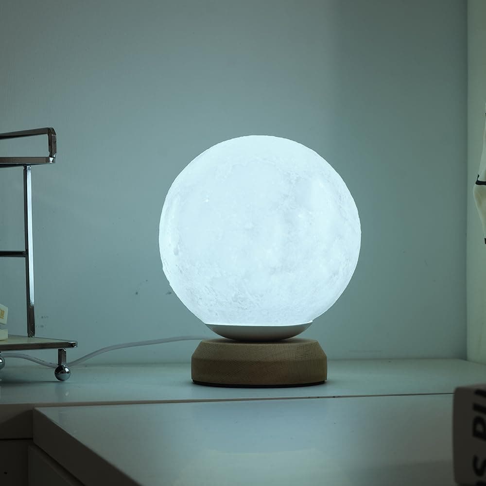Moon Lamp, 3-Color Temperature Lamp,Bedroom Bedside Night Lights, Dimmable Led Lighting, Table Lamps for Living Room OfficeCreative Home Decor,Valentines Unique House warmging Gift thumbnail 4