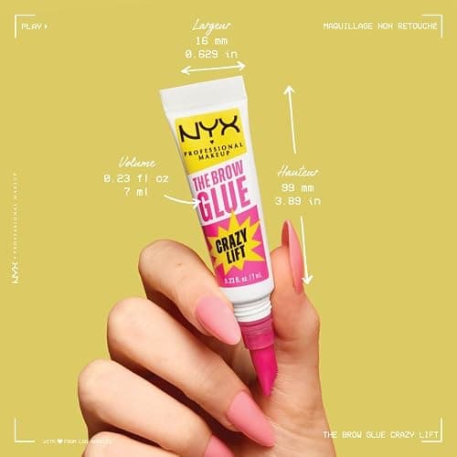 NYX Professional Makeup - Glue fixatrice - Sourcils Effet Laminés - Tenue jusqu'à 24H - Formule Vegan - Peigne Applicateur Intégré - The Brow Glue Crazy Lift - Teinte : Transparent (01) - 7ml thumbnail 10