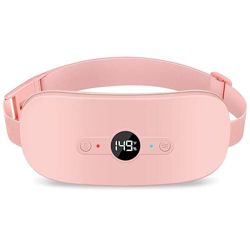 NOWWISH Heating Pad for Period Cramps Pain Relief, Portable Electric Cordless Menstrual Heating Pad Rechargeable with 6 Heat Levels and 6 Massage Modes, Christmas Gifts for Women Teen Girls, Pink - Image 1