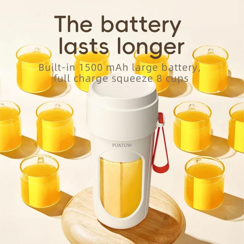 Portable Blender Cup,450ml Multi-Function Blender with Ice-Crushing,Strong Cutting Power with 12 Blades, USB-C Rechargeable,Fruit Veggie Juicer Cup for Home, Sport,Office,Camping (Orange) thumbnail 3