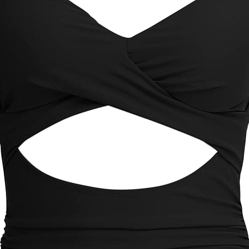 Eomenie Women's One Piece Swimsuits Tummy Control Cutout High Waisted Bathing Suit Wrap Tie Back 1 Piece Swimsuit thumbnail 5