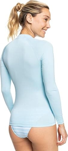 Roxy All Ages Long Sleeve Compression Fit Rashguard UPF 50+ Quick Dry Recycled Swim Shirt thumbnail 4