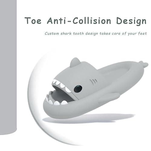 rosyclo Shark Slides for Women and Men, Cute Shark Slippers Adult Youth Cloudy Summer Soft Lightweight Anti-Slip Thick Sole Beach House Cloud Cushioned Shower Slide Sandals Indoor Outdoor thumbnail 5