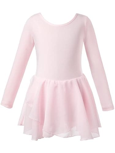 Ballettkleidung Mädchen Baumwolle Ballettkleid Balletttrikot Kurzarm Tanzkleid Tanzbody mit Chiffon Rock Tütü thumbnail 3