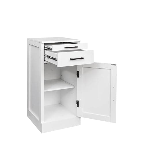 NALLBEIRRAA 18" Kitchen Pantry Cabinet, Freestanding Stackable Modular Storage Cabinet with Drawer for Kitchen Dining Room, White thumbnail 6