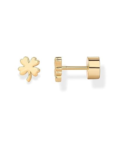 PAVOI 14K Gold Plated Dainty Flat Back Earrings for Women - Hypoallergenic Sterling Silver Posts Helix Cartilage Piercing Jewelry - Emoji Motif Bow Celestial Flatback Gold Stud Earrings Screw Back - Image 1