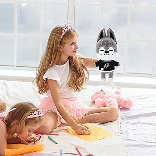 NA SKZOO Plush Toy Stray Kids Plush Doll, Cute Cartoon Anime Stuffed Animal Toy, Wolf Chan/Leebit/DWAEKKI/Jiniret/HAN QUOKKA/BbokAri/PuppyM/Foxl.Ny Plush Doll (BbokAri) thumbnail 4