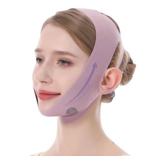 V-Line Lifting Mask, Chin Strap for Sleeping, Jawline Wrap, Medium, Pink thumbnail 8