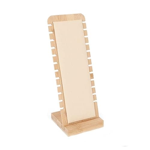 TANG SONG Natural Color Bamboo Flannelette Soft Mat Multiple Necklace Display Stand Necklace Bracelets Chains Organizer Holder for Home (Beige) - Image 1