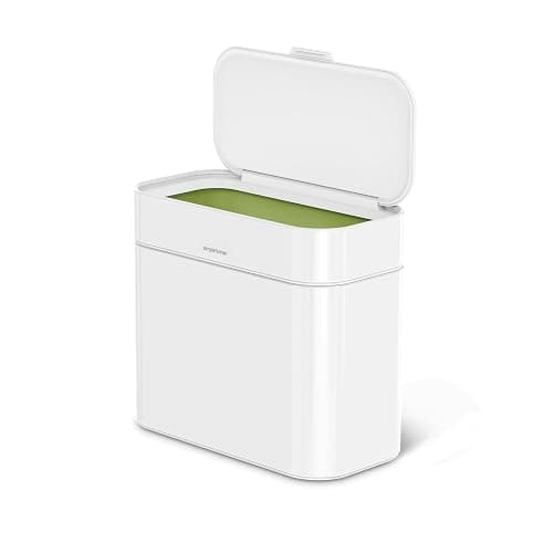 simplehuman Compost Caddy Stainless Steel, Detachable and Countertop Bin, 4 Liter / 1.06 Gallon, White thumbnail 6